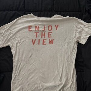 Aerie Enjoy The View Graphic Tee - White with Coral Text